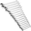 GEAWRENCH 16 Pc. Reversible Ratcheting Combination Wrench Set, Metric - 9602N