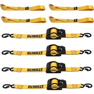 DEWALT Heavy-Duty Retractable Ratchet Straps, 8-Piece Kit, 2 inches x 120 inches