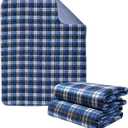 Washable Bed Pads, Non-Slip Bed Pads for Incontinence (36"" x 72"", 2 Pack) - Waterproof and Reusable Underpads for Adults, Kids, and Pets, Blue