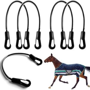 4 Pcs Horse Blanket Straps Adjustable Replacement Leg Strap with Double Ended Clips Elastic Horse Blanket Leg Straps,16 inch