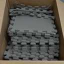 AIRHOP 18 Tiles Gym Floor Mat, EVA Foam Puzzle Gym Mat, High-Density Interlocking Foam Floor Tiles for Home Gym, Play Workout Garage Kitchen Flooring (Brown)