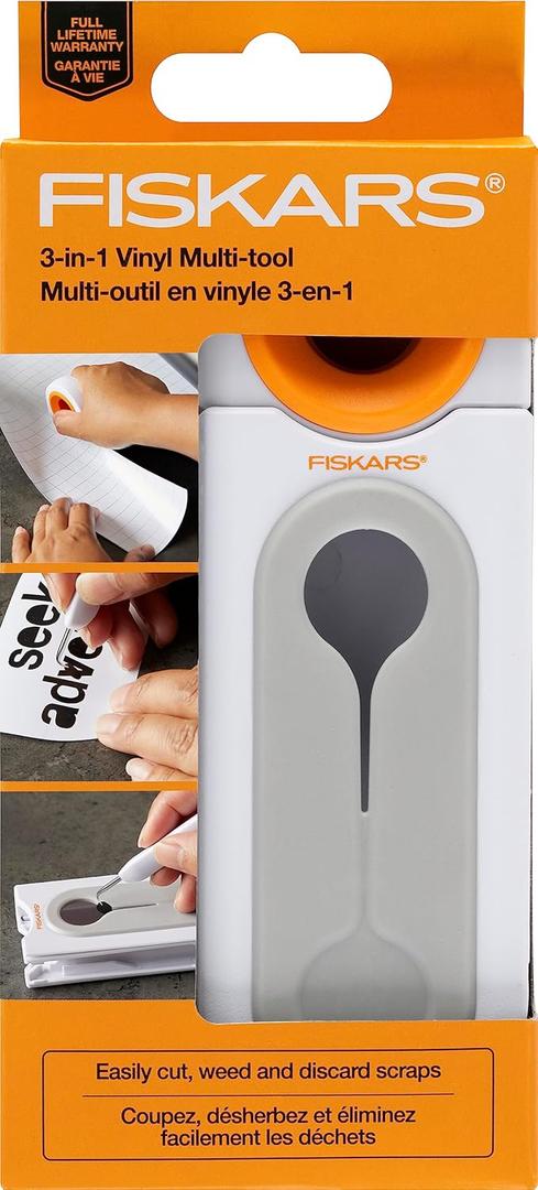 Fiskars 177400-1001 Vinyl Cutting, one Weeding Tool, Orange & White