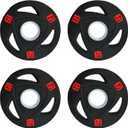 Fitvids Olympic Cast Iron 2-Inch Weight Plate for Strength Training & Weightlifting, Rubber Coate Style