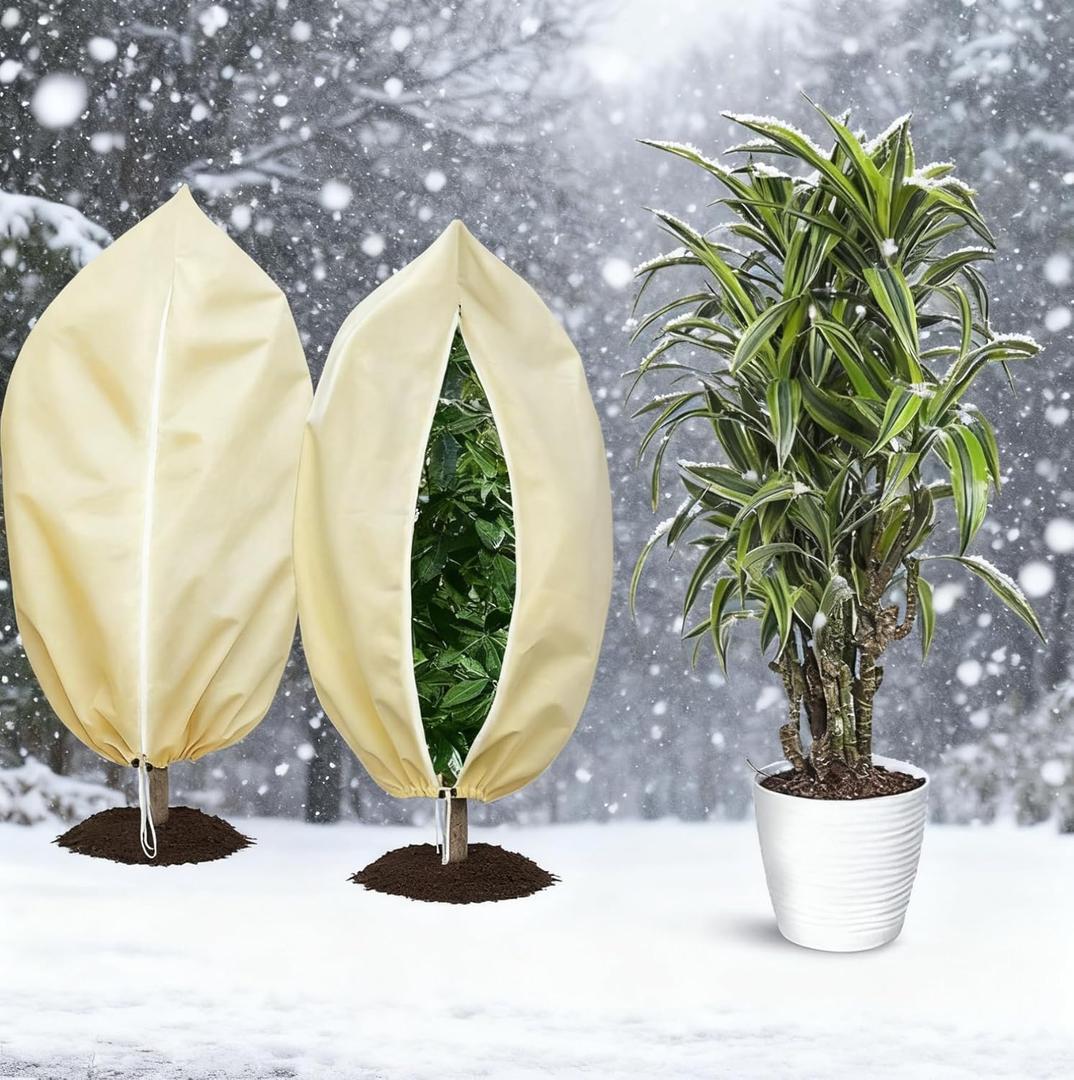 2 Pack Plant Covers Freeze Protection 47.2''70.8'' Upgraded Large Frost Cloth Plant Freeze Protection with Zipper and Drawstring Plant Covers for Frosts Reusable Frost Cloths for Valuable Plants