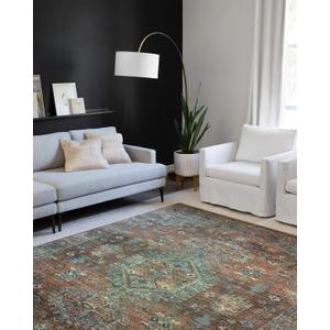 Loloi II Skye Collection SKY-07 Terracotta/Sky 7'-6" x 9'-6" Area Rug