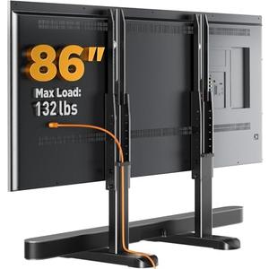 Perlegear Universal TV Stand Legs for Most 37–86 Inch TVs up to 132 lbs, Height Adjustable TV Legs Replacement Suitable for Soundbar, Table Top Stand Base Max VESA 800 x 500mm, PGTVS20