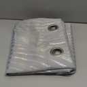 100% Blackout Curtains Grey and Silver Foil Pattern Curtains 96 Inches Long for Living Room Metallic Silver Wave Print Drapes for Bedroom Thermal Insulated Grommet Window Curtains 2 Panel Set