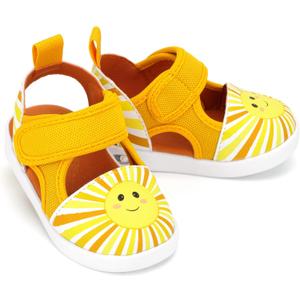 ikiki Squeaky Sandals for Kids with On/Off Squeaker Switch (5 Toddler, Sunshine)