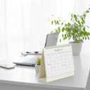 2 x Aesthetic Desk Calendar 2025-2026 - Runs from January 2025 until June 2026 - Beautiful Small Flip Desktop Calendar for Easy Organizing (Beige)