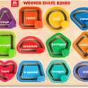 Coogam Wooden Color Shape Puzzle Board for Toddlers, Movable Sorting and Stacking Montessori Peg Board Matching Game Activities, Fine Motor Educational Learning Toys for Kids 3 4 5 Year Old