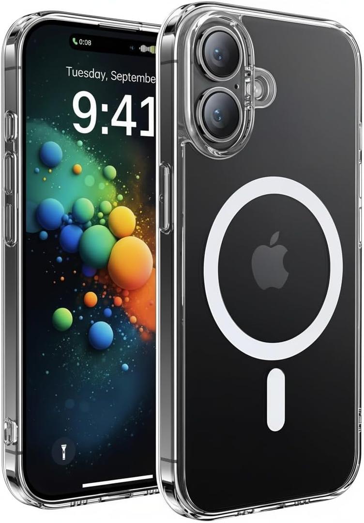 RIOBIO Magnetic for iPhone 17 Case [Compatible with MagSafe] Military-Grade Shockproof Protective, Slim Anti-Yellowing Case for iPhone 17 Phone Case, Clear