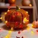 BlcTec Fall Decorations for Home 12.8FT 40 LED Maple Leaves Fall String Lights, Battery Operated Thanksgiving Fairy Lights with Timer for Indoor Outdoor Thanksgiving Autumn Harvest Fall Decor