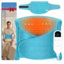 Large Heating Pads for Back Pain/Period Cramps, 4 Timer(Max 4H)/9 Heat/10ft Long Cord/ 16 * 24" Heat Pad+27" Belt Wearable(51" in Total) Electric Wrap Around Heating Pad Birthday Christmas Gift(Blue)