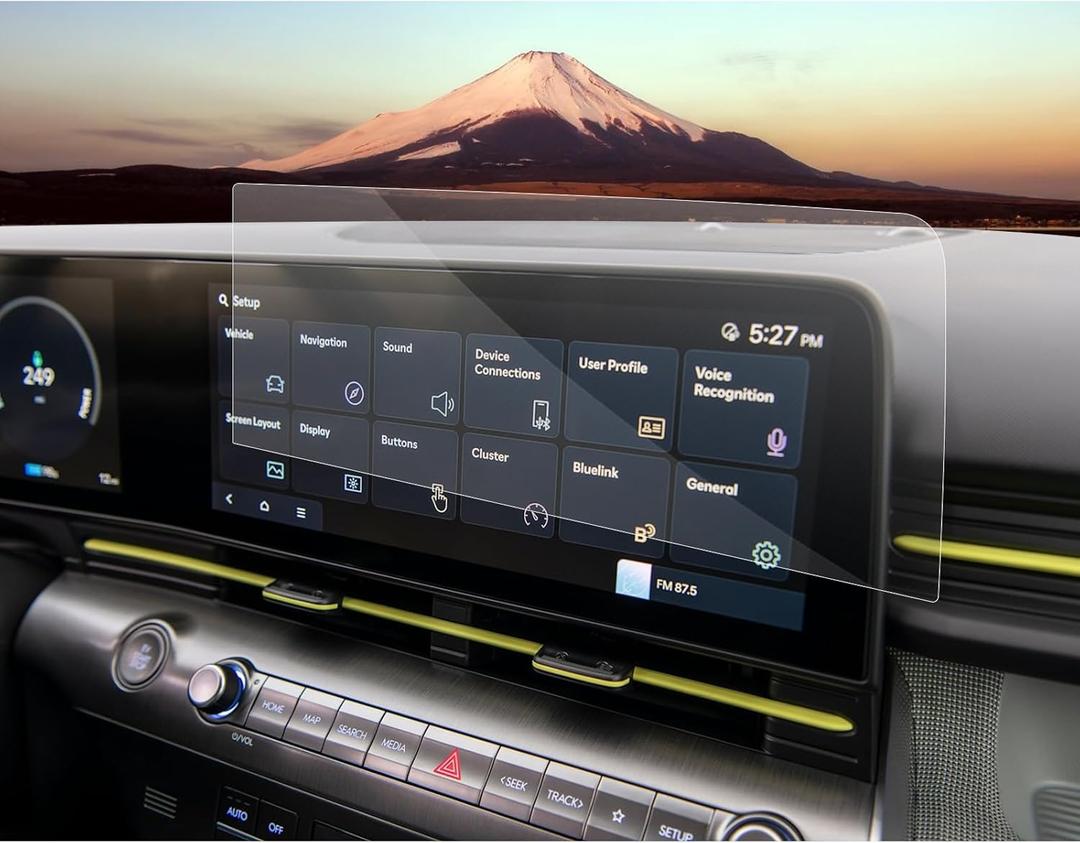 SXCY for 2024 2025 Hyundai Kona Screen Protector 12.3 Inch 2024 2025 Kona Accessories Touchscreen Navigation Display Screen Cover[2PCS Nano][GPS Right Screen]