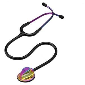 MaiWieel-Master Stethoscope Single Head Stethoscope, Tunable Diaphragm, Estetoscopio for Nurses, Doctors, Paramedics, Students, Home Medical, Rainbow Chestpiece (Rainbow)