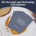 52 Positive Affirmation Cards for Women - Classic Blue Motivation Cards Size 4x5in with Display Stand - Mindful Affirmations to Daily Growth Challenges & Inspiration - Mindfulness & Self Care Gift for Women