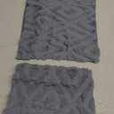 decorUhome Couch Throw Pillow Covers 12x20 Set of 2, Decorative Soft Plush Faux Wool Lumbar Neutral Accent Pillow Covers for Bed Sofa Living Room, Blue Grey