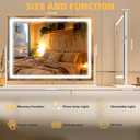 Vanity Mirror with Lights, 34'' x 26'' Lighted Makeup Mirror, Touch Screen with 3-Color Lighting, Dimmable for Vanity Desk Tabletop Square White