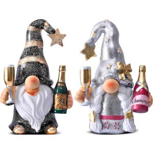 Champagne Gnomes Valentines Day Decorations for Home Party Gnomes Figurines Wine Bar Decor Gnomes Gifts for Women Champagne Birthday Wedding Party Decorations Valentine Gnomes