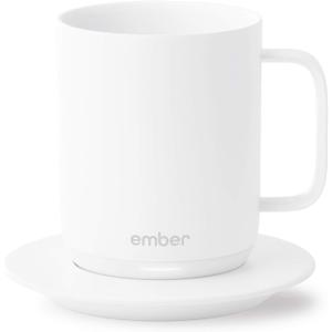 Ember Temperature Control Smart Mug, 10 Ounce, 1-hr Battery Life, White - App Controlled Heated Coffee Mug