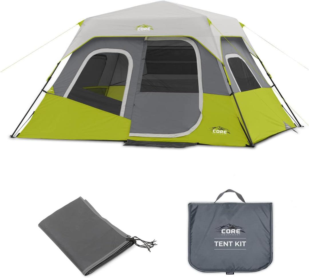 CORE 6 Person Instant Cabin Tent with Footprint and Tent Kit