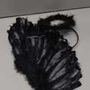 Angel Black Wings and Halo Angel Costume for Girls Kids Women Halloween (Black)