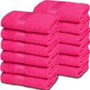 Belizzi Home Ultra Soft Cotton Washcloths, Contains 12 Piece Face Cloths 12x12 inch, Ideal for Everyday use Face Towels, Compact & Lightweight Multi Purpose Washcloths - Hot Pink