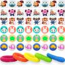 Mosquito Repellent Stickers 240 Pcs Natural Mosquito Patches for Kids and Adults with 5 Pack Individually Wrapped Mosquito Repellent Bracelets for Outdoor Camping Traveling Fishing