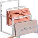 uxcell Clutch Purse Display Stand 3 Layer Wallet Display Rack Metal Clutch Holder Riser for Home Retail Store Supplies - Silver