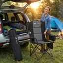 MOON LENCE Heavy Duty Camping Chair, 450LBS Capacity High Back Folding Chair with Cup Holder & Cooler Bag, Portable Outdoor Chair for Camping, Backyard, RV and Beach, 2 Pack