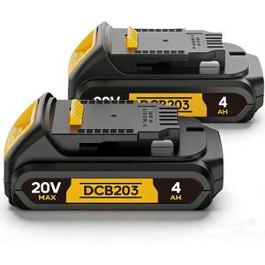 4Ah Replacement Compatible for Dewalt 20V MAX Battery with High Capacity Batteries Cordless Power Tools 20 Volt DCB201 DCB203 DCB204 DCB205 DCB206 DCD DCF DCG (2 Pack MAX 4.0Amp 20V)