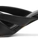 femflame Kitten Heels Flip Flops for Women Square Open Toe Slip On Black Heels Mules Slides Sandals Beach Dressy Strappy Heels Summer Sandals, Size 7.5