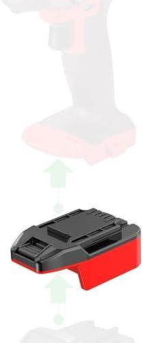 Adapter for Bauer 20V Tools - Compatible with Milwaukee M18 RED Batteries (Not V-18 Model) for Powering, No Charging Function, Red-Black, 1 Adapter Only