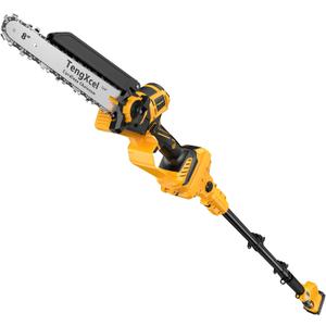 2 IN 1 Cordless Pole Saw and 8 Inch Chainsaw for Dewalt 20V Battery, Electric Pole Saw for Tree Trimming Pruning, Low-Kickback, Auto Oiling, 15 Ft Max Reach(Battery Not Included)