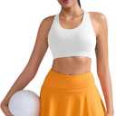 RUNNING GIRL Sports Bras for Women,Padded Strappy Sports Bras Criss-Cross Back Medium Support Sports Bras with Removable Cups M