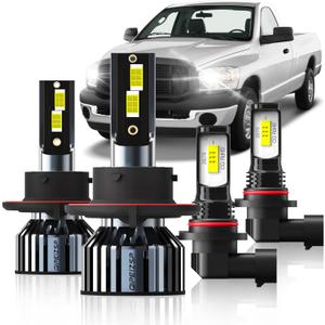 Fit For DODGE RAM 1500 2500 3500 (2006-2008) pick up Headlight Bulbs 9008/H13 High/Low Beam Bulbs + 9006/9145 Fog Light Bulbs