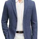 Mens Blazer and Sport Coats Slim Fit Two Button Lightweight Suit Jacket With pants Business Jacket Navy Blue Size 16Y