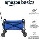 Amazon Basics Collapsible Heavy Duty Utility Wagon for Outdoor Sports, Camping, Garden, and Shopping, Versatile, Easy to Store, 265 Pounds Capacity, 27.6 x 40.9 x 20 inches, Blue