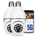 2PCS 360 Degree Security Cameras Wireless Outdoor, 2.4GHz & 5GHz WiFi Light Bulb Camera, 1080p Indoor for Home Camera System, Motion Detection, Two-Way Audio (2PCS)