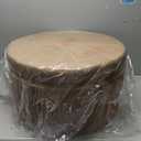 HomePop 24" Large Leatherette Storage Ottoman - Sand Faux Leather, 24"D x 24"W x 17"H