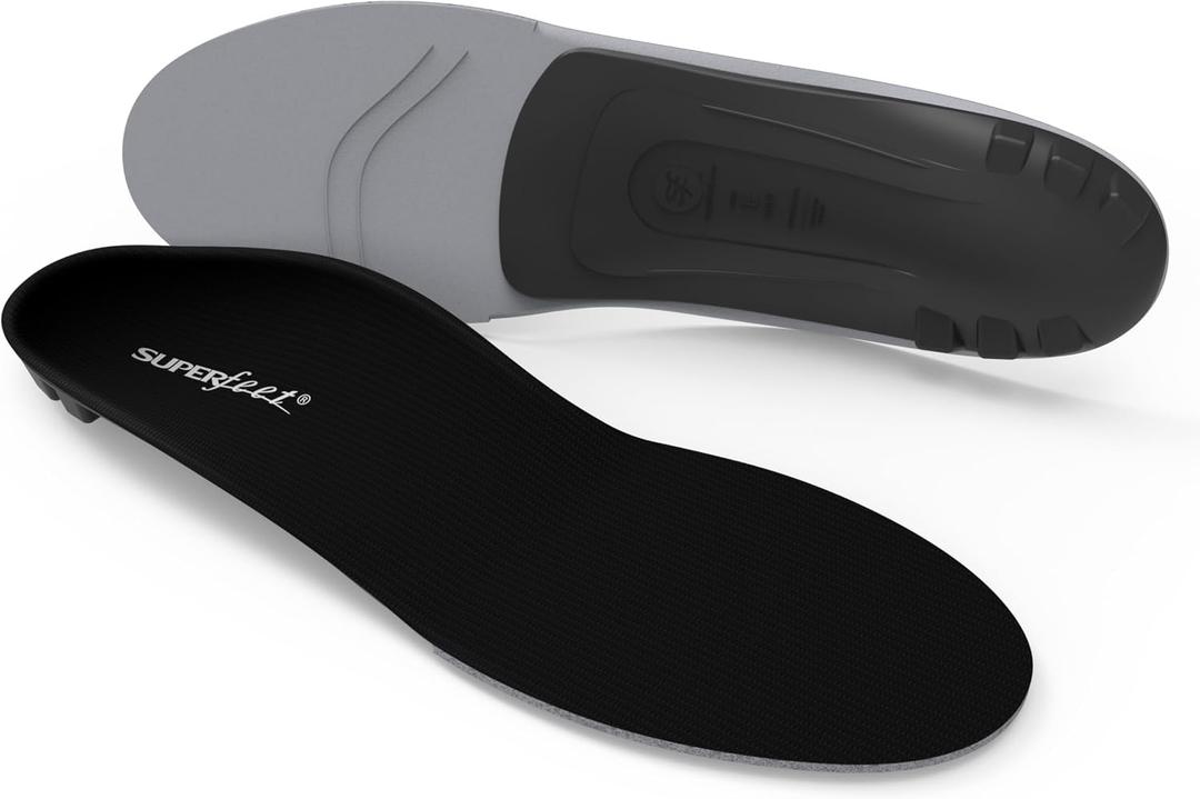 Superfeet All-Purpose Support Low Arch Insoles (Black) for Active Lifestyle with Low Arch Support - 9.5-11 Men / 10.5-12 Women