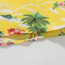 SSLR Pack Hawaiian Shirt for Men Flamingo Short Sleeve Casual Button Down Shirts Summer Beach Shirt (Yellow, L)