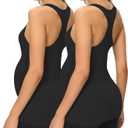 fitglam Women's Maternity Tank Tops Workout Active Athletic Yoga Sleeveless Shirts Pregnancy Racerback Activewear Clothes 2 Pack XL