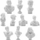 10Pcs Mini Greek Statue, Classical Small Greek Statues Collection, Mini Bust Statue Set for Home Office Decor