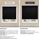 Sunoff Blackout Roller Shades Blinds Cordless for Windows Pull Down Room Darkening Door Blinds with Thermal Insulated Easy to Install for Living Room,Bedroom,Home,Office Bathroom Black 23" W x 72" H