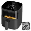 Kitchen Elite®Air Fryer with View Window, 8 in 1 Compact Digital Airfryer, 5 °F Precise Control, Saving-Space Design, Nonstick & Dishwasher Safe, Roast, Broil, 1550W, Simple Elegant Gray