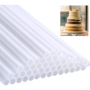 3 x YAOSHENG White Plastic Cake Dowel Rods for Tiered Cake Construction and Stacking Supporting Cake Round Dowels Straws with 0.47 Inch Diameter  (0.47 *9.45(5 PCS))