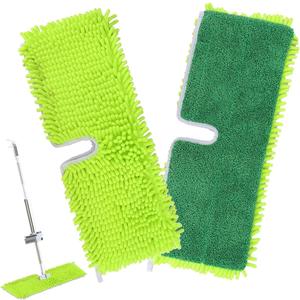 18" 2-Sided Mop Pads for Libman 18" 2-Sided Microfiber Dust Mop | Hardwood Floor Mop - Dual-Action Flip Mop - Double Sided Replacement Pad for Dry/Wet Use - Hard Surface Floor Duster Mop Head - 2Pack