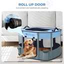 Foldable Dog Cat Playpen, Portable Dog Crate for Puppies, Cat, Puppy Play Pen for Indoors, Kennel Tent Crate for Indoor Outdoor Travel Camping Use with Carrying Case (Blue, M)