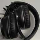 LORELEI X6 Over-Ear Wired Stereo Bass Headphones with Microphone, Lightweight, Foldable & Portable with 1.45M No-Tangle for Smartphone, Tablet, MP3/4, Space Black